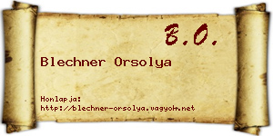 Blechner Orsolya névjegykártya