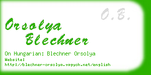 orsolya blechner business card